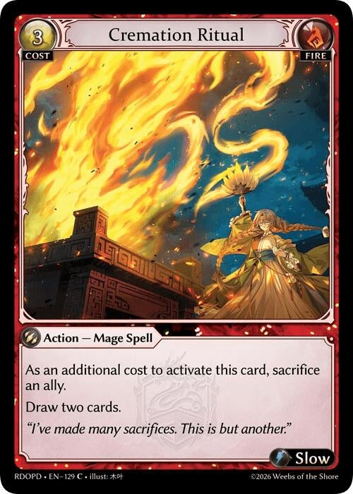 Image for Cremation Ritual (129) (Radiant Origins: Pantheon) - Grand Archive TCG