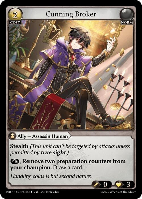 Image for Cunning Broker (053) (Radiant Origins: Pantheon) - Grand Archive TCG