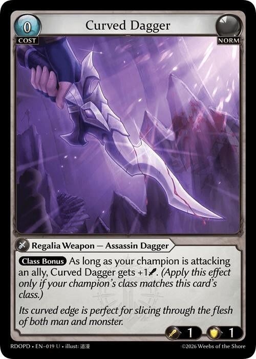 Image for Curved Dagger (019) (Radiant Origins: Pantheon) - Grand Archive TCG