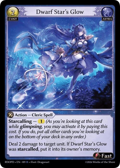 Image for Dwarf Star's Glow (189) (Radiant Origins: Pantheon) - Grand Archive TCG