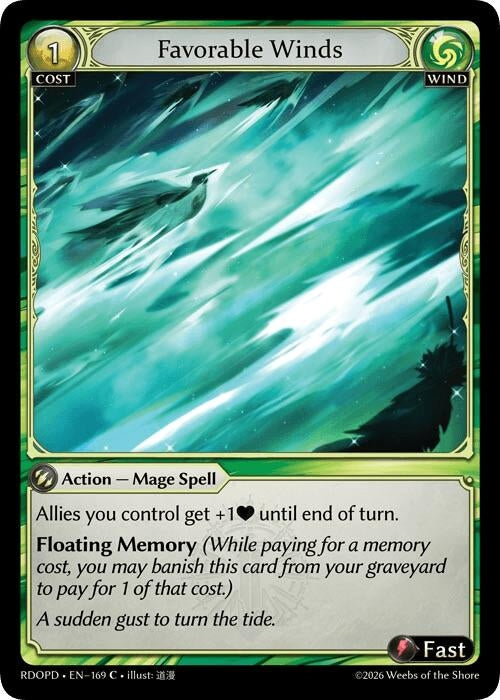 Image for Favorable Winds (169) (Radiant Origins: Pantheon) - Grand Archive TCG