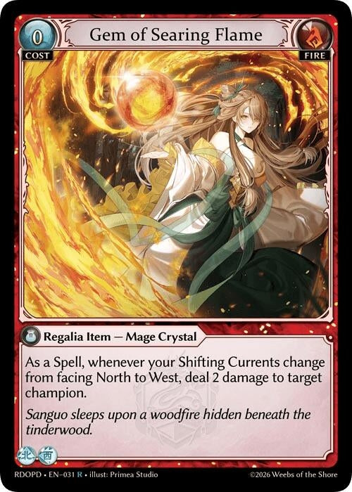Image for Gem of Searing Flame (031) (Radiant Origins: Pantheon) - Grand Archive TCG