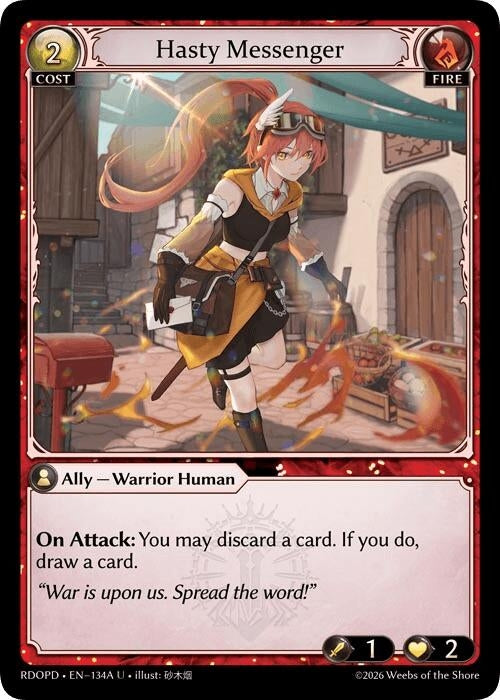 Image for Hasty Messenger (134A) (134A) (Radiant Origins: Pantheon) - Grand Archive TCG