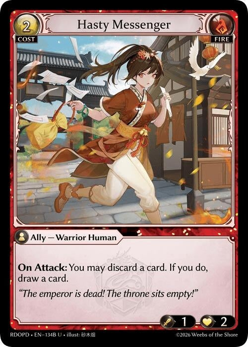 Image for Hasty Messenger (134B) (134B) (Radiant Origins: Pantheon) - Grand Archive TCG