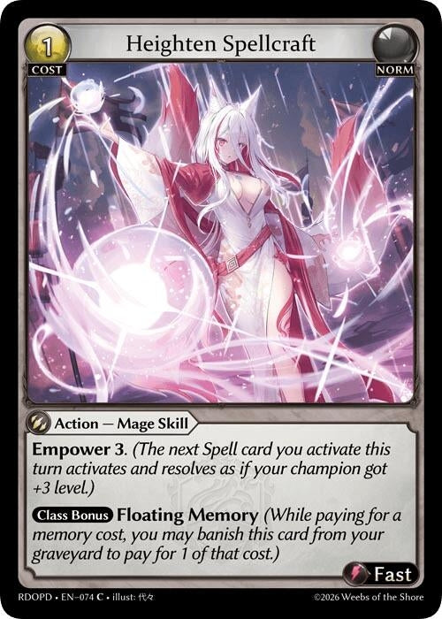 Image for Heighten Spellcraft (074) (Radiant Origins: Pantheon) - Grand Archive TCG