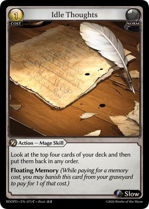 Image for Idle Thoughts (075) (Radiant Origins: Pantheon) - Grand Archive TCG