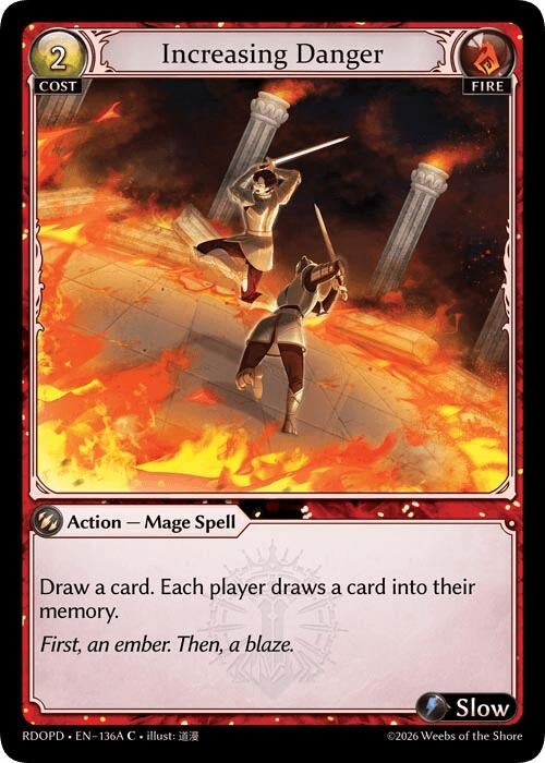 Image for Increasing Danger (136A) (136A) (Radiant Origins: Pantheon) - Grand Archive TCG