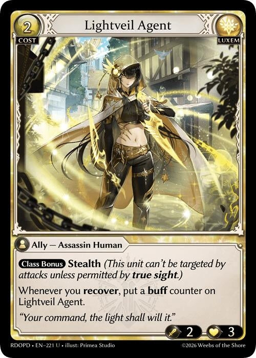 Image for Lightveil Agent (221) (Radiant Origins: Pantheon) - Grand Archive TCG