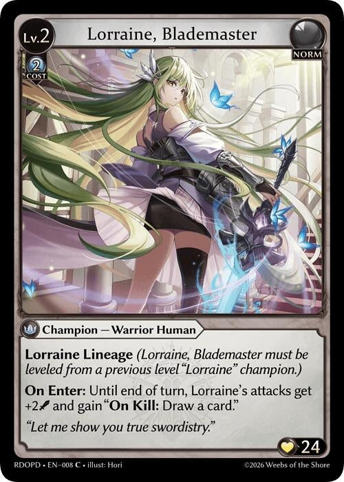 Image for Lorraine, Blademaster (008) (Radiant Origins: Pantheon) - Grand Archive TCG