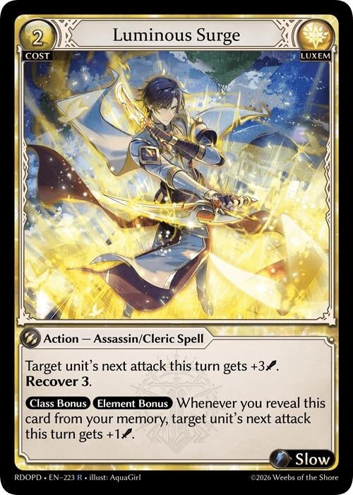 Image for Luminous Surge (223) (Radiant Origins: Pantheon) - Grand Archive TCG
