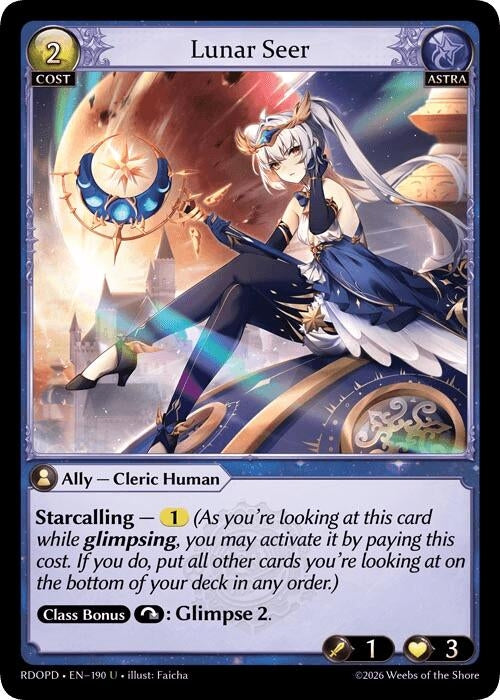 Image for Lunar Seer (190) (Radiant Origins: Pantheon) - Grand Archive TCG