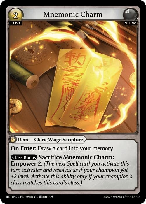 Image for Mnemonic Charm (086B) (086B) (Radiant Origins: Pantheon) - Grand Archive TCG
