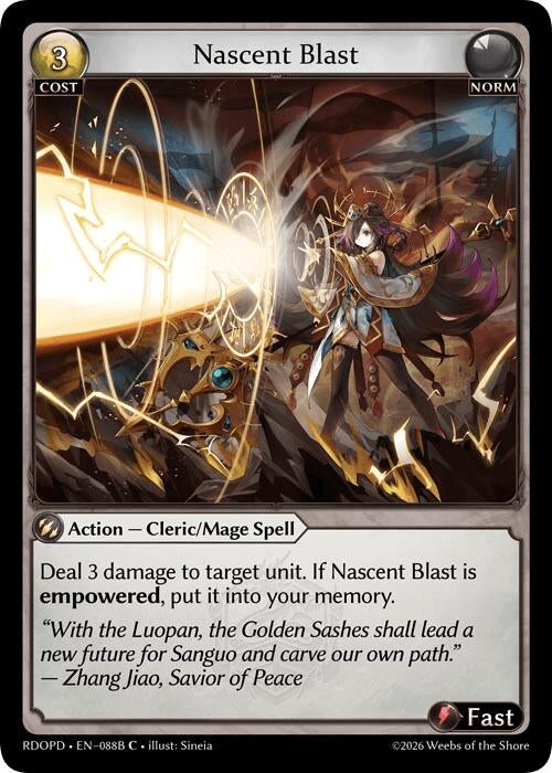 Image for Nascent Blast (088B) (088B) (Radiant Origins: Pantheon) - Grand Archive TCG