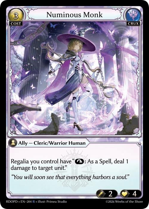 Image for Numinous Monk (204) (Radiant Origins: Pantheon) - Grand Archive TCG
