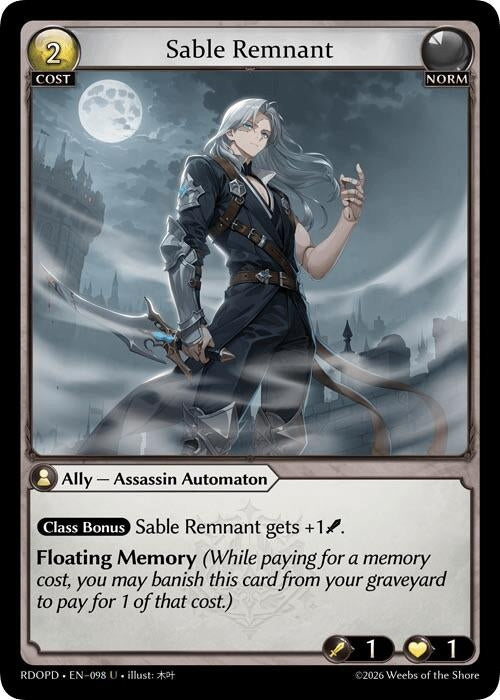 Image for Sable Remnant (098) (Radiant Origins: Pantheon) - Grand Archive TCG