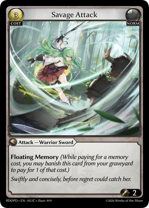 Image for Savage Attack (102) (Radiant Origins: Pantheon) - Grand Archive TCG