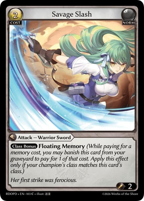 Image for Savage Slash (103) (Radiant Origins: Pantheon) - Grand Archive TCG