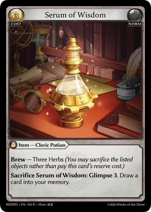 Image for Serum of Wisdom (105) (Radiant Origins: Pantheon) - Grand Archive TCG