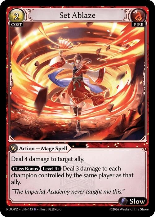 Image for Set Ablaze (145) (Radiant Origins: Pantheon) - Grand Archive TCG