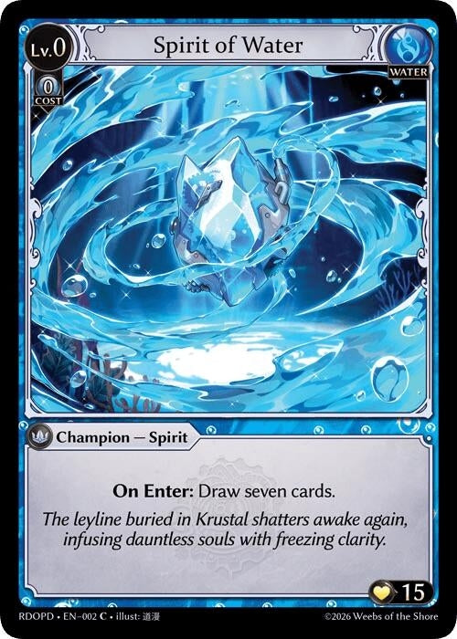 Image for Spirit of Water (002) (Radiant Origins: Pantheon) - Grand Archive TCG