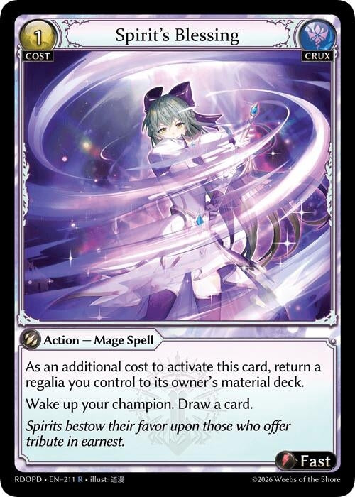 Image for Spirit's Blessing (211) (Radiant Origins: Pantheon) - Grand Archive TCG