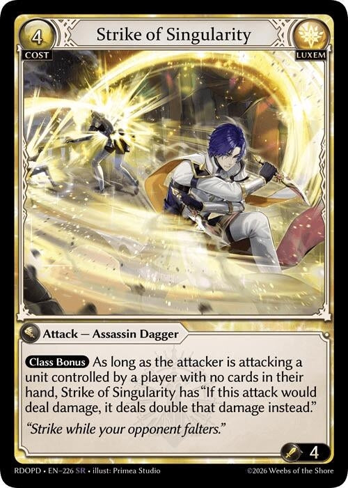 Image for Strike of Singularity (226) (Radiant Origins: Pantheon) - Grand Archive TCG