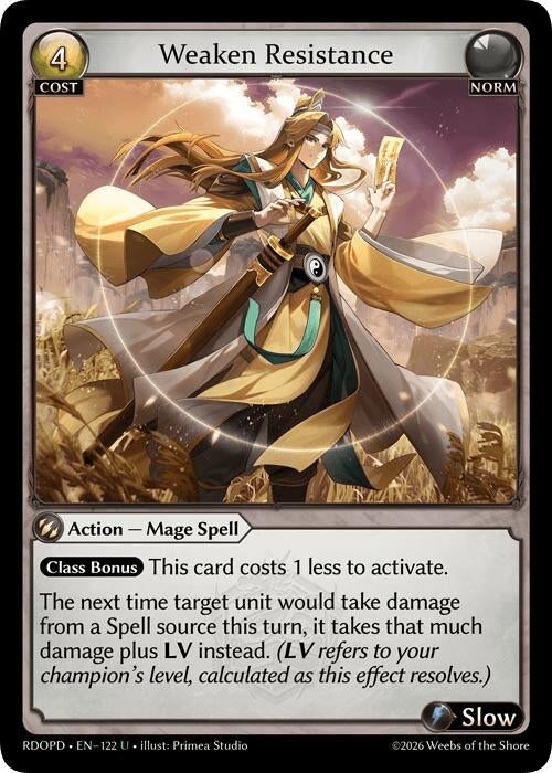 Image for Weaken Resistance (122) (Radiant Origins: Pantheon) - Grand Archive TCG