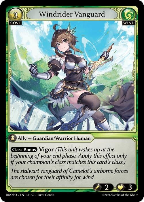 Image for Windrider Vanguard (181) (Radiant Origins: Pantheon) - Grand Archive TCG