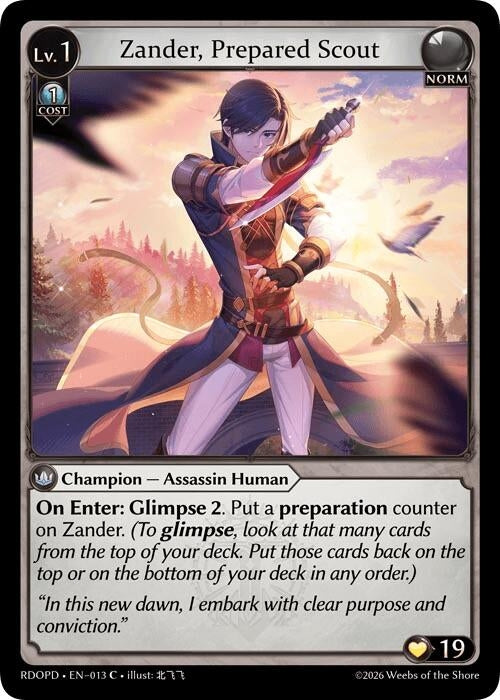 Image for Zander, Prepared Scout (013) (Radiant Origins: Pantheon) - Grand Archive TCG