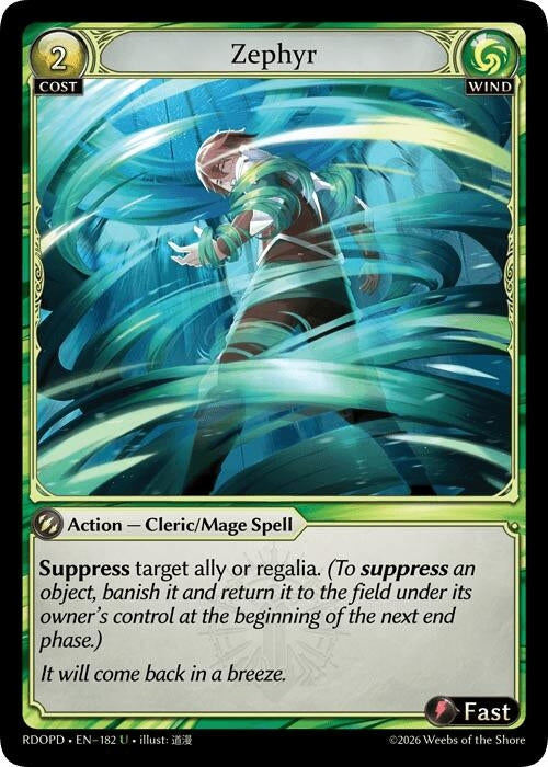 Image for Zephyr (182) (Radiant Origins: Pantheon) - Grand Archive TCG