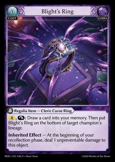 Image for Blight's Ring (038) (Radiant Origins) - Grand Archive TCG