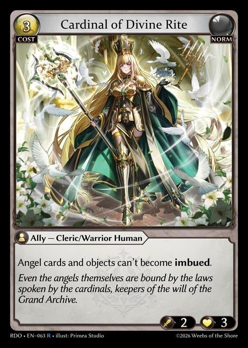 Image for Cardinal of Divine Rite (063) (Radiant Origins) - Grand Archive TCG