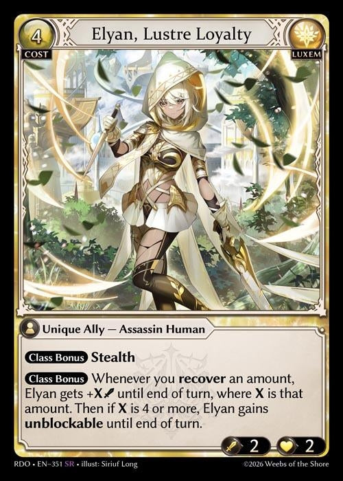 Image for Elyan, Lustre Loyalty (351) (Radiant Origins) - Grand Archive TCG