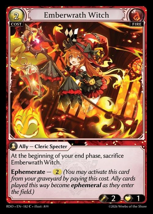 Image for Emberwrath Witch (182) (Radiant Origins) - Grand Archive TCG
