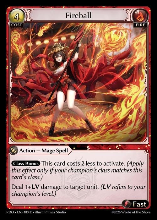 Image for Fireball (183) (Radiant Origins) - Grand Archive TCG