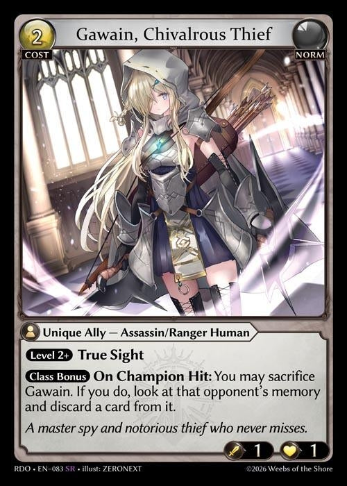 Image for Gawain, Chivalrous Thief (083) (Radiant Origins) - Grand Archive TCG