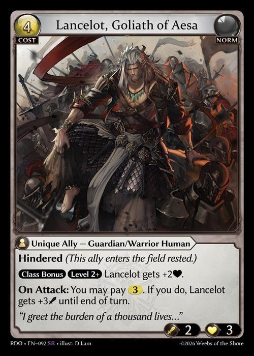 Image for Lancelot, Goliath of Aesa (092) (Radiant Origins) - Grand Archive TCG