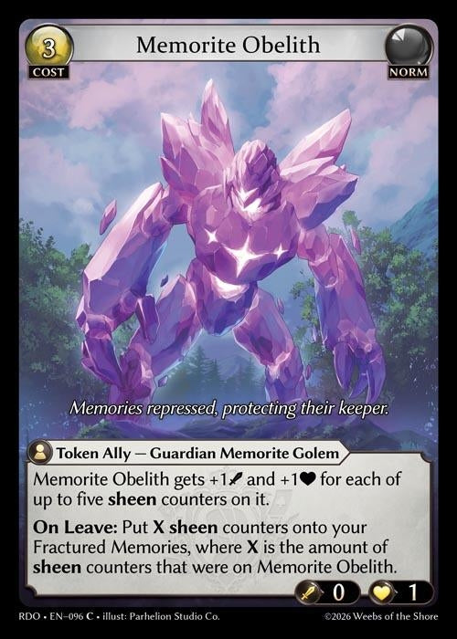 Image for Memorite Obelith (096) (Radiant Origins) - Grand Archive TCG