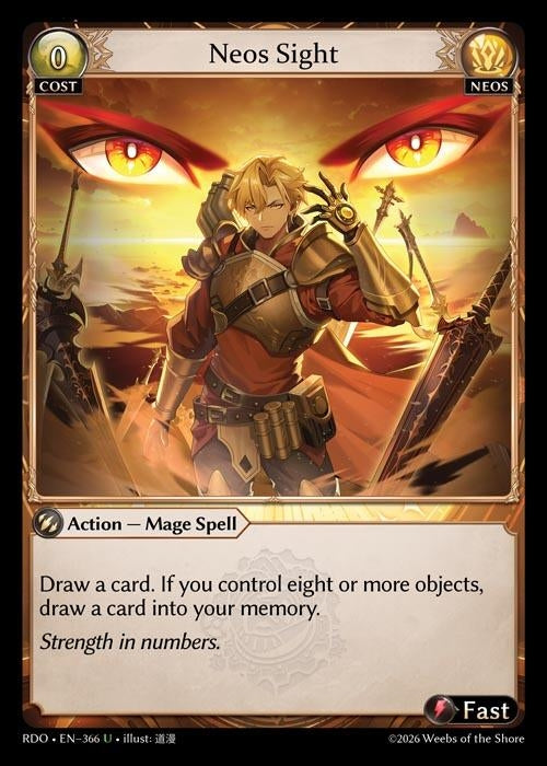 Image for Neos Sight (366) (Radiant Origins) - Grand Archive TCG