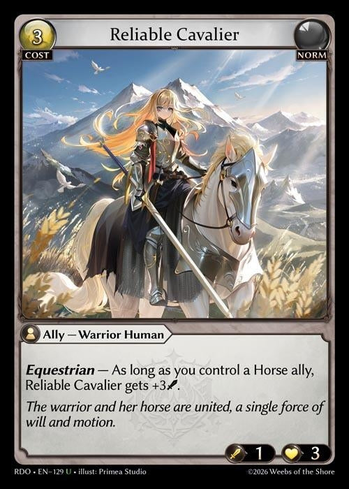 Image for Reliable Cavalier (129) (Radiant Origins) - Grand Archive TCG