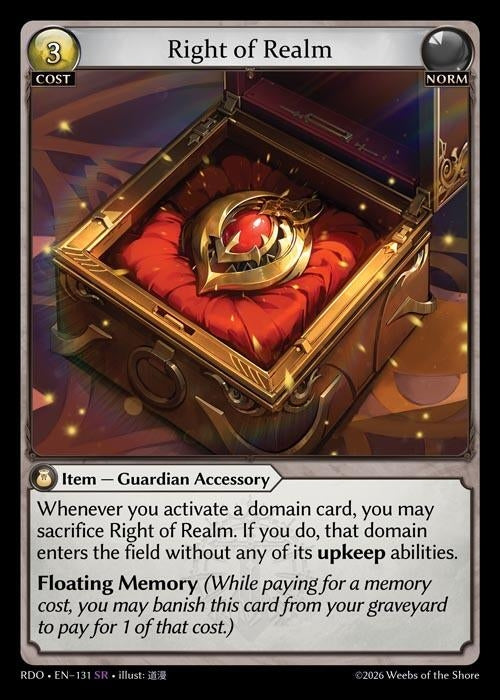 Image for Right of Realm (131) (Radiant Origins) - Grand Archive TCG
