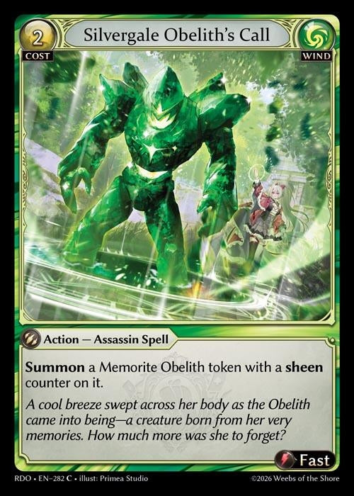 Image for Silvergale Obelith's Call (282) (Radiant Origins) - Grand Archive TCG