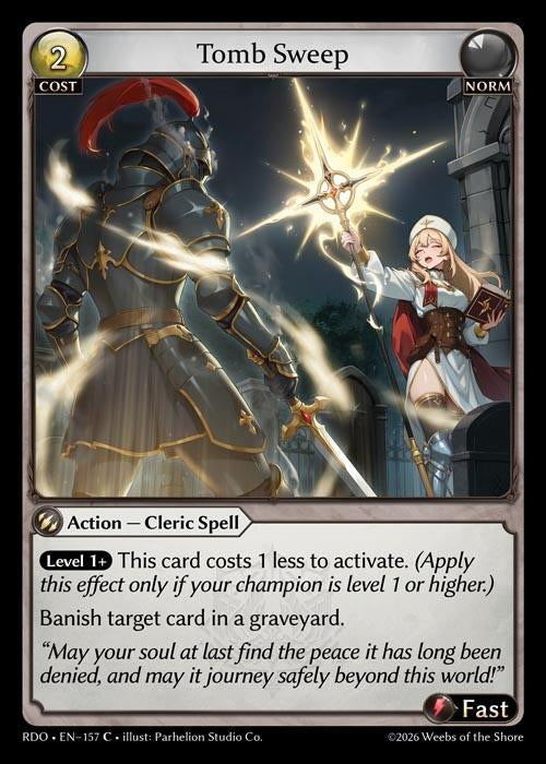 Image for Tomb Sweep (157) (Radiant Origins) - Grand Archive TCG