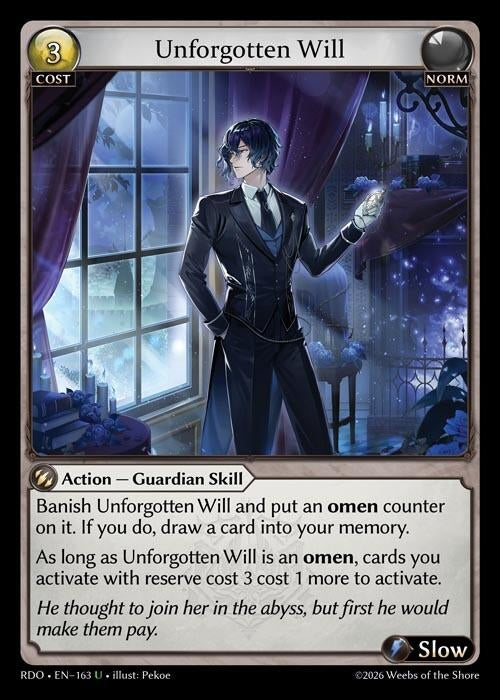 Image for Unforgotten Will (163) (Radiant Origins) - Grand Archive TCG