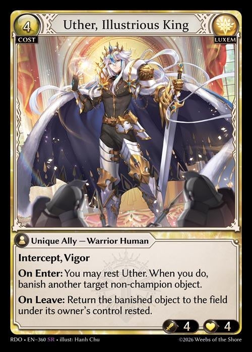 Image for Uther, Illustrious King (360) (Radiant Origins) - Grand Archive TCG