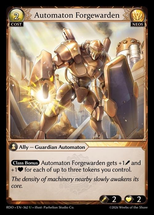 Image for Automaton Forgewarden (Curio Foil) (362) (Radiant Origins) - Grand Archive TCG