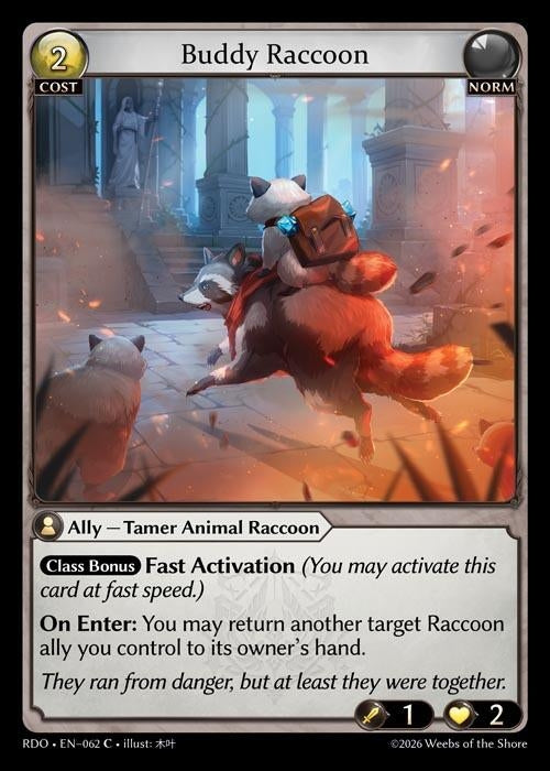 Image for Buddy Raccoon (Curio Foil) (062) (Radiant Origins) - Grand Archive TCG