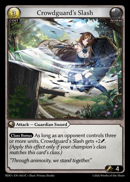 Image for Crowdguard's Slash (Curio Foil) (065) (Radiant Origins) - Grand Archive TCG