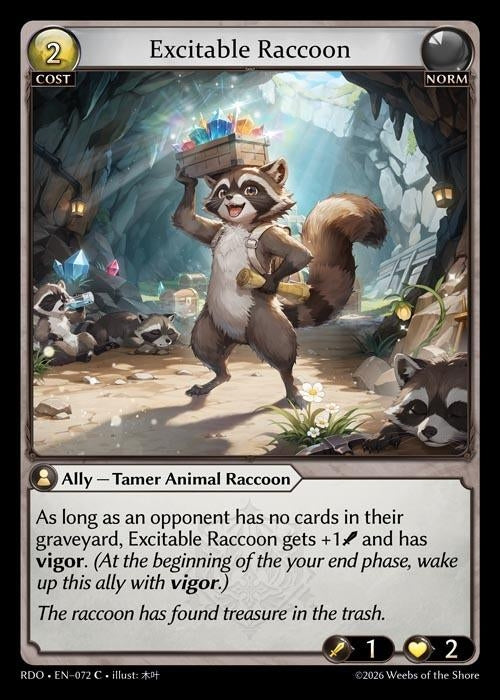 Image for Excitable Raccoon (Curio Foil) (072) (Radiant Origins) - Grand Archive TCG