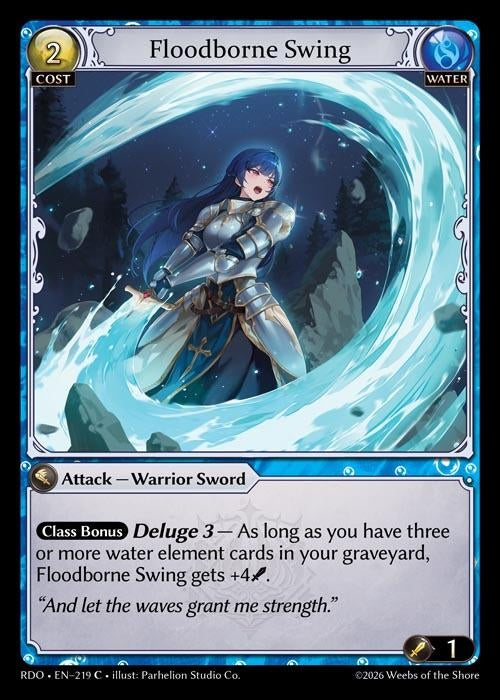 Image for Floodborne Swing (Curio Foil) (219) (Radiant Origins) - Grand Archive TCG